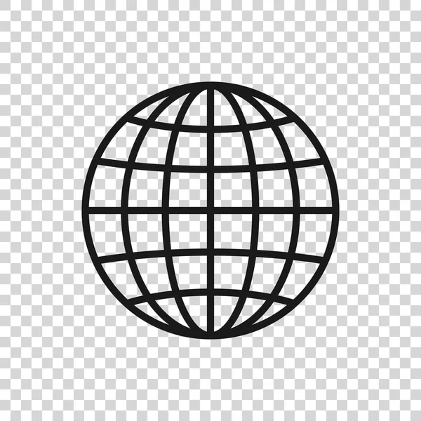 Ícone do globo terrestre cinzento isolado em fundo transparente. Ilustração vetorial —  Vetores de Stock