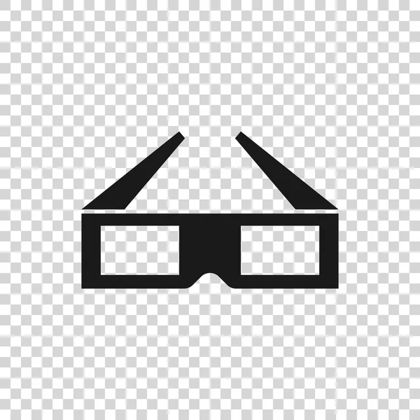 Grey 3D cinema glasses icon isolated on transparent background. Vector Illustration — Stock Vector