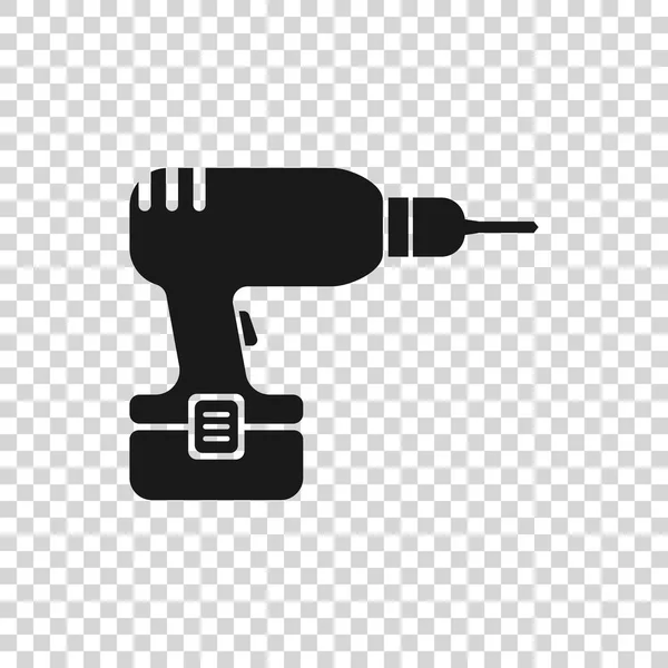 Grey Drill machine icon isolated on transparent background. Vector Illustration — Stock Vector