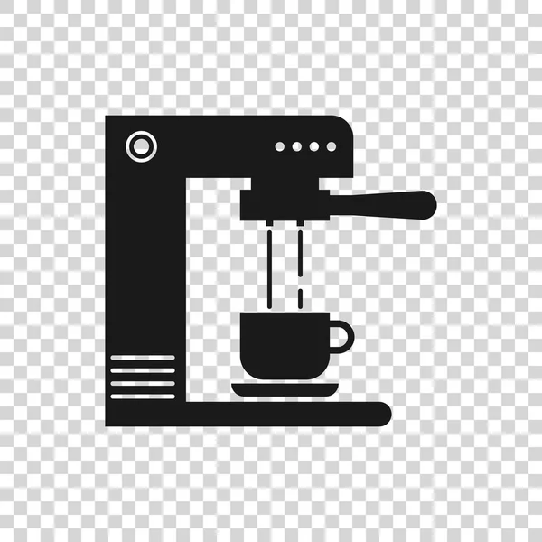 Šedý kávovar a ikona kávového šálku izolované na průhledném pozadí. Vektorová ilustrace — Stockový vektor