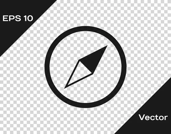 Graue Windrose Ikone isoliert auf transparentem Hintergrund. Kompass-Symbol für Reisen. Navigationsdesign. Vektorillustration — Stockvektor