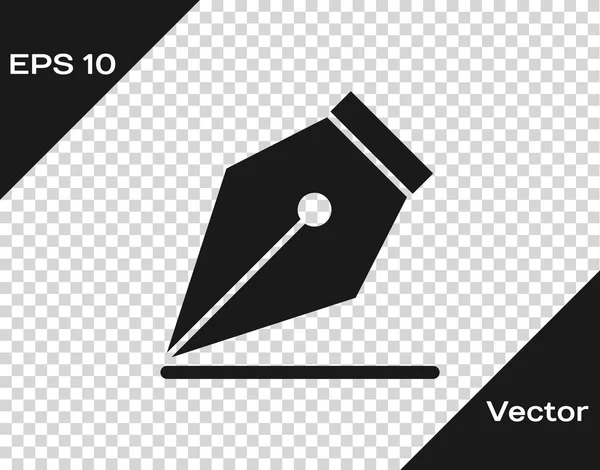 Graues Füllfedersymbol isoliert auf transparentem Hintergrund. Stift-Werkzeug-Zeichen. Vektorillustration — Stockvektor