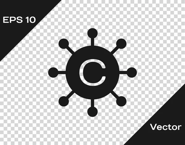 Graues Copywriting-Netzwerksymbol isoliert auf transparentem Hintergrund. Content-Netzwerk-Symbol. Urheberrechtszeichen. Copywriting Netzwerkzeichen. Vektorillustration — Stockvektor