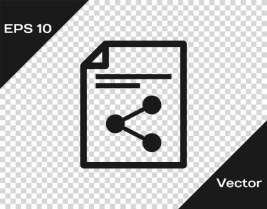 Saydam arka planda yalıtılmış Gri Paylaşım dosya simgesi. Dosya paylaşımı. Dosya aktarım işareti. Vektör İllüstrasyonu