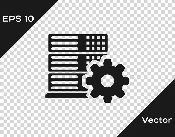 Ícone de configuração Grey Server isolado em fundo transparente. Ilustração vetorial — Vetor de Stock