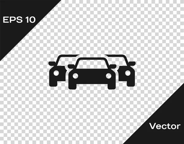 A szürke autók ikonja átlátszó háttérrel van elkülönítve. Vektoros illusztráció — Stock Vector