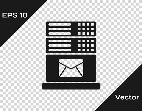 Ícone de servidor Grey Mail isolado em fundo transparente. Ilustração vetorial — Vetor de Stock