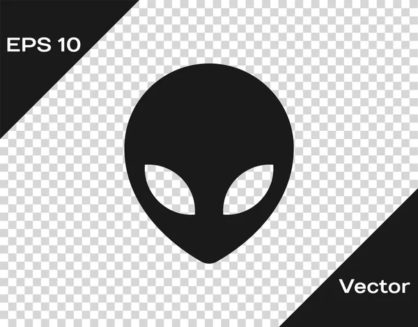 Graues Alien-Symbol isoliert auf transparentem Hintergrund. Außerirdisches Alien-Gesicht oder Kopf-Symbol. Vektorillustration — Stockvektor