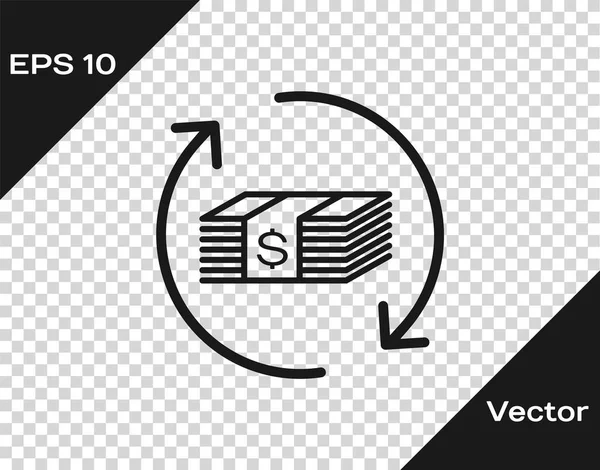 Grey Refund money icon isolated on transparent background. Financial  services, cash back concept, money refund, return on investment, savings  account. Vector Illustration - Stock Image - Everypixel