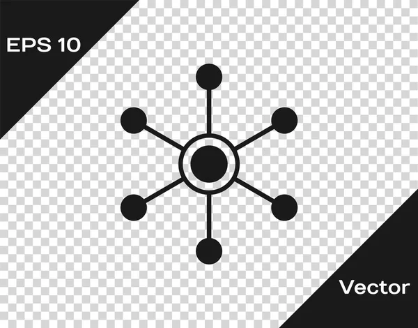 Ícone Grey Network isolado em fundo transparente. Conexão de rede global. Tecnologia global ou rede social. A ligar pontos e linhas. Ilustração vetorial — Vetor de Stock