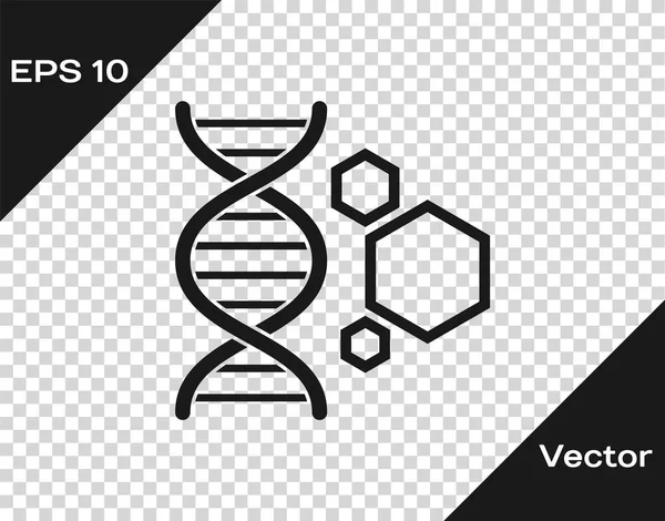 Graues Gentechniksymbol isoliert auf transparentem Hintergrund. dna-Analyse, genetische Tests, Klonen, Vaterschaftstests. Vektorillustration — Stockvektor