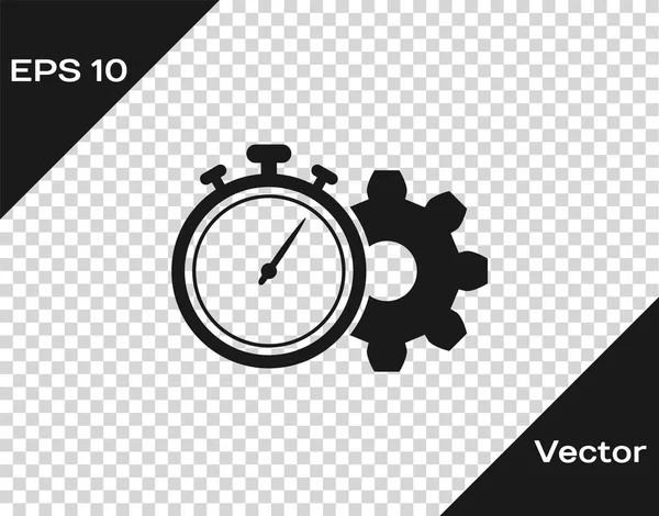 Icône de gestion du temps gris isolée sur fond transparent. Horloge et enseigne. Le symbole de productivité. Illustration vectorielle — Image vectorielle