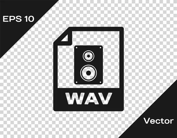 Graue WAV-Datei Dokument-Symbol. herunterladen wav-Taste Symbol isoliert auf transparentem Hintergrund. wav waveform Audio-Dateiformat für digitale Audio Riff-Dateien. Vektorillustration — Stockvektor