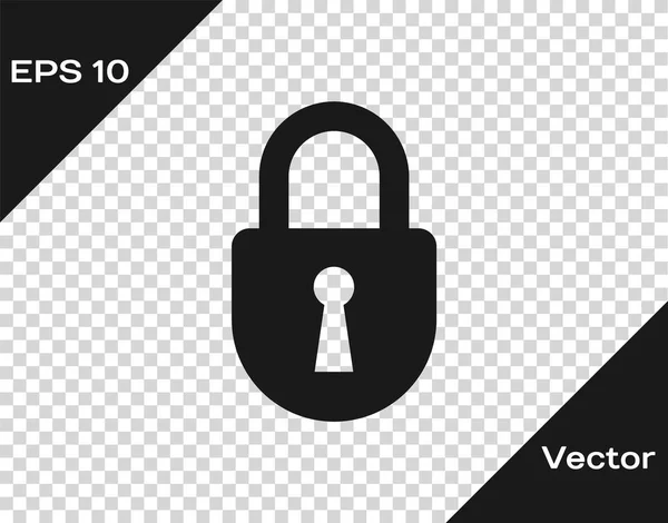 Icono de bloqueo gris aislado sobre fondo transparente. Señal de candado. Seguridad, seguridad, protección, concepto de privacidad. Ilustración vectorial — Vector de stock