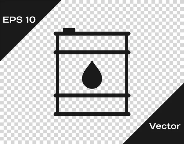 Icône de ligne de baril d'huile grise isolée sur fond transparent. Conteneur à baril d'huile. Pour l'infographie, le carburant, l'industrie, le pouvoir, l'écologie. Illustration vectorielle — Image vectorielle