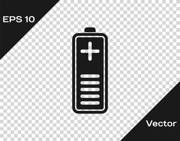 Gris icono del indicador de nivel de carga de la batería aislado sobre fondo transparente. Ilustración vectorial — Archivo Imágenes Vectoriales