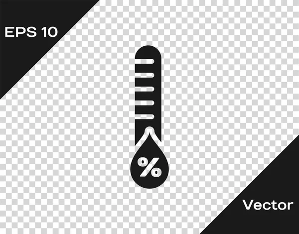 Icono de humedad gris aislado sobre fondo transparente. Clima y meteorología, símbolo del termómetro. Ilustración vectorial — Vector de stock