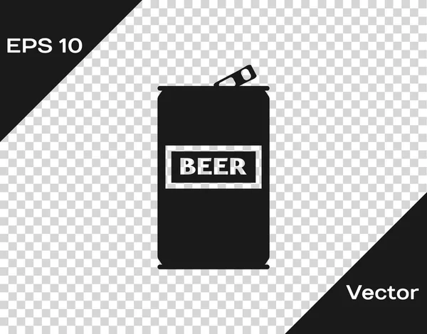 Grey Beer can icon isolated on transparent background. Vector Illustration — Stock Vector