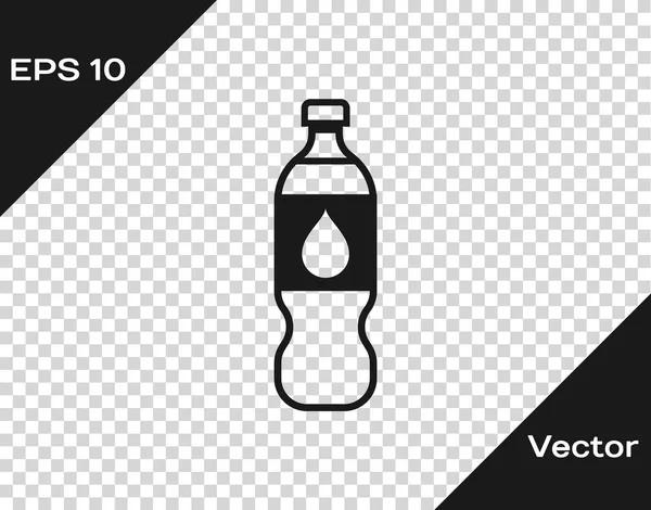 Garrafa cinza de ícone de água isolado em fundo transparente. Sinal de bebida com refrigerante. Ilustração vetorial — Vetor de Stock