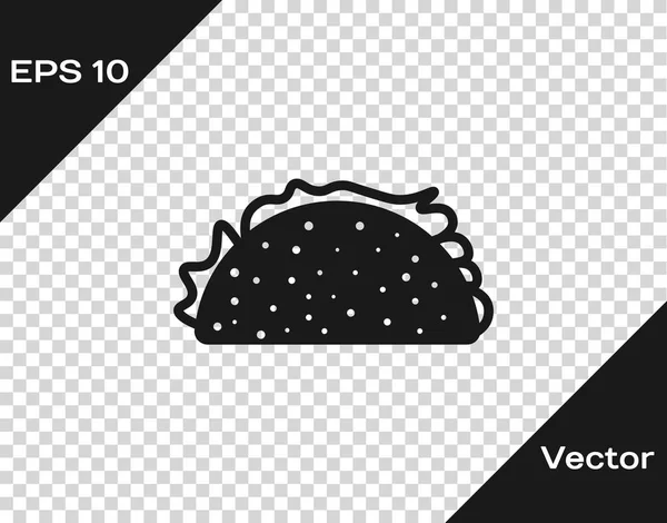 Grauer Taco mit Tortilla-Symbol auf transparentem Hintergrund. traditionelles mexikanisches Fast Food. Vektorillustration — Stockvektor