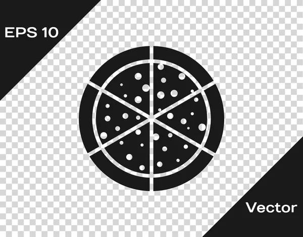 Ícone de pizza cinza isolado em fundo transparente. Ilustração vetorial — Vetor de Stock