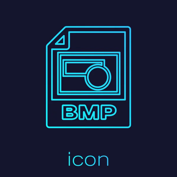 Icono de documento de archivo BMP turquesa. Descargar icono de línea de botón bmp aislado sobre fondo azul. Símbolo del archivo BMP. Ilustración vectorial — Archivo Imágenes Vectoriales