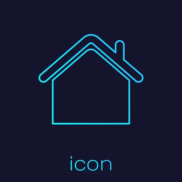 Icono de la línea Turquoise House aislado sobre fondo azul. Símbolo casero. Ilustración vectorial — Archivo Imágenes Vectoriales