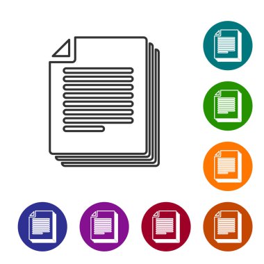 Beyaz arka planda yalıtılmış gri Belge satırı simgesi. Dosya simgesi. Denetim listesi simgesi. İş konsepti. Vektör İllüstrasyonu