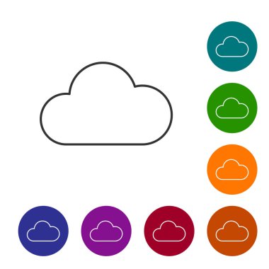 Beyaz arka planda yalıtılmış Gri Bulut çizgi simgesi. Vektör İllüstrasyonu