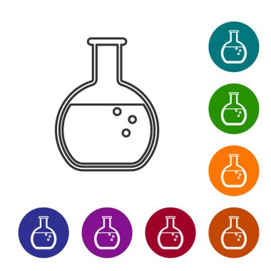 Gri Test tüpü ve mavar - beyaz arka plan üzerinde izole kimyasal laboratuvar test hattı simgesi. Vektör İllüstrasyonu