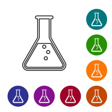 Gri Test tüpü ve mavar - beyaz arka plan üzerinde izole kimyasal laboratuvar test hattı simgesi. Vektör İllüstrasyonu