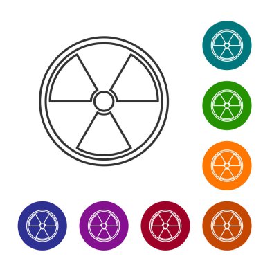 Gri Radyoaktif çizgi simgesi beyaz arka planda yalıtılmış. Radyoaktif toksik sembol. Radyasyon Tehlikesi işareti. Vektör İllüstrasyonu