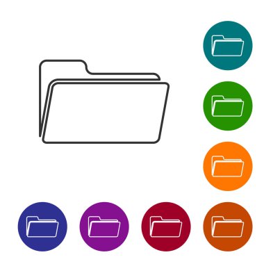 Beyaz arka planda yalıtılmış Gri Klasör çizgisi simgesi. Vektör İllüstrasyonu