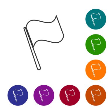 Beyaz arka planda yalıtılmış Gri Bayrak çizgisi simgesi. Vektör İllüstrasyonu