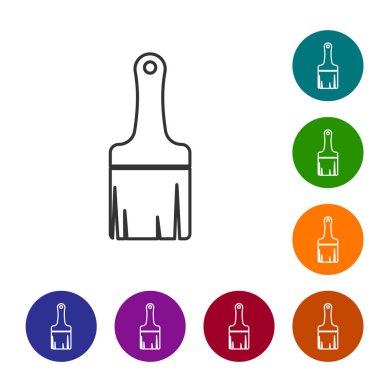 Gri Boya fırça çizgisi simgesi beyaz arka planda yalıtılmış. Vektör İllüstrasyonu