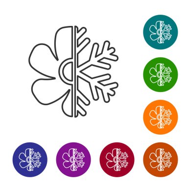 Gri Klima çizgi simgesi beyaz arka plan üzerinde izole. Vektör İllüstrasyonu