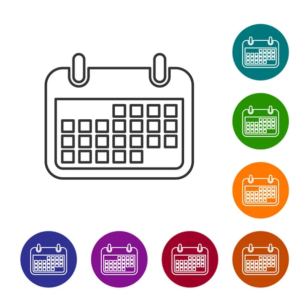 Beyaz arka planda yalıtılmış gri Takvim çizgisi simgesi. Vektör İllüstrasyonu