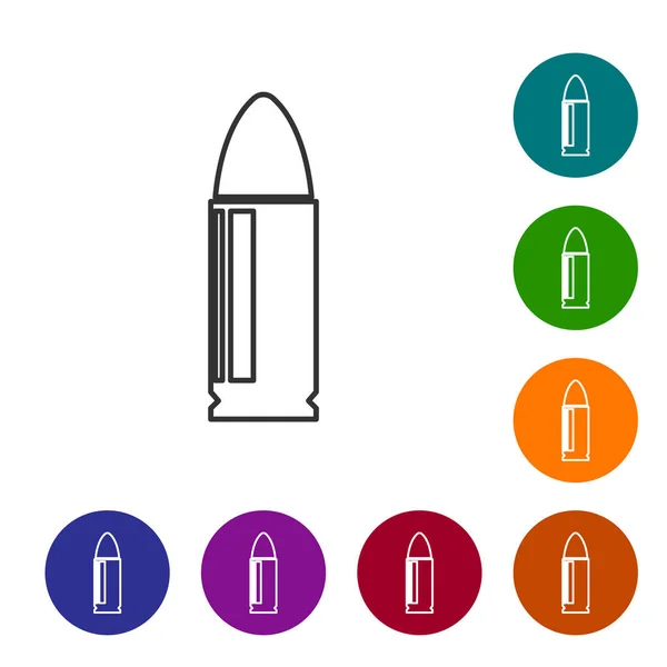 Icono de línea Bullet gris aislado sobre fondo blanco. Ilustración vectorial — Archivo Imágenes Vectoriales