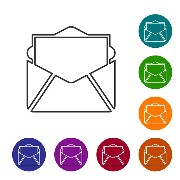 Icône Gris Mail et ligne e-mail isolée sur fond blanc. E-mail du symbole de l'enveloppe. Signe de message électronique. Illustration vectorielle — Image vectorielle