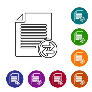 Gri Aktarım dosyaları satır simgesi beyaz arka planda yalıtılmış. Dosyaları kopyalayın, veri alışverişi, yedekleme, Bilgisayar geçişi, dosya paylaşımı kavramları. Vektör İllüstrasyonu