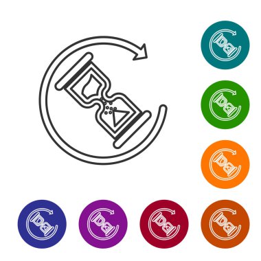 Gri Bekleme çizgisi simgesi beyaz arka planda yalıtılmış. Bekleme süresi simgesi. Kum saati saati. Vektör İllüstrasyonu