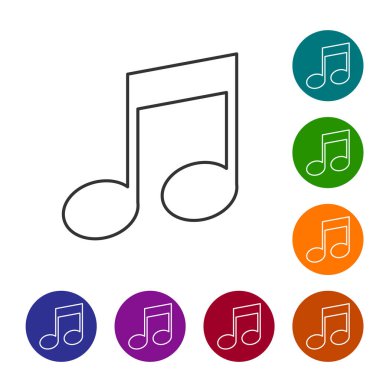 Gri Müzik notası, beyaz arka planda yalıtılmış ton çizgisi simgesi. Vektör İllüstrasyonu