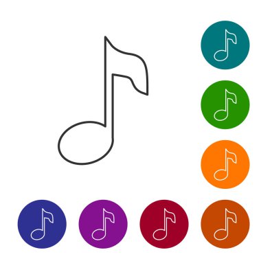 Gri Müzik notası, beyaz arka planda yalıtılmış ton çizgisi simgesi. Vektör İllüstrasyonu