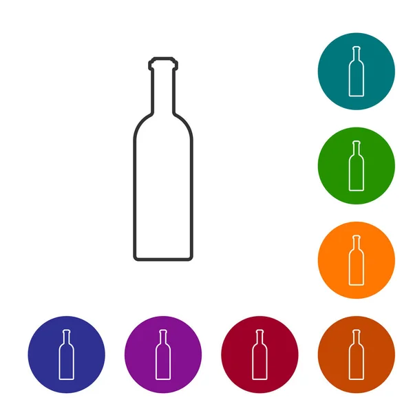 Bouteille grise de vin icône de ligne isolé sur fond blanc. Illustration vectorielle — Image vectorielle