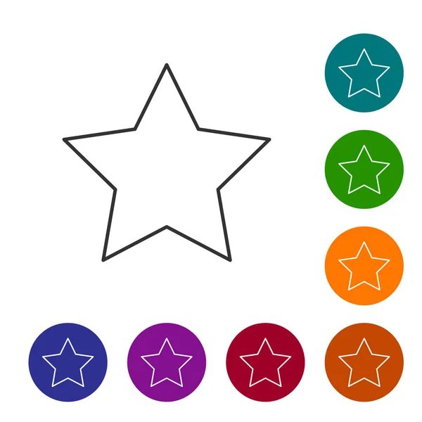 Graue Sternlinie Symbol isoliert auf weißem Hintergrund. Favorit, beste Bewertung, Auszeichnungssymbol. setzen Sie das Symbol in den Schaltflächen des Farbkreises. Vektorillustration — Stockvektor