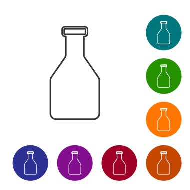 Gri Ketçap şişe serisi simgesi beyaz arka plan üzerinde izole. Simgeyi renk çemberi düğmelerinde ayarlayın. Vektör İllüstrasyonu