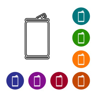 Gri Alüminyum, beyaz arka planda izole edilmiş simgeyi dizebilir. Simgeyi renk çemberi düğmelerinde ayarlayın. Vektör İllüstrasyonu