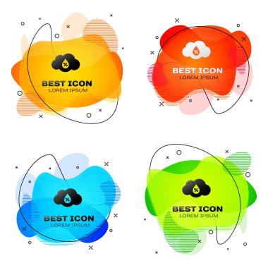 Black Humidity icon isolated. Weather and meteorology, cloud, thermometer symbol. Set of liquid color abstract geometric shapes. Vector Illustration clipart