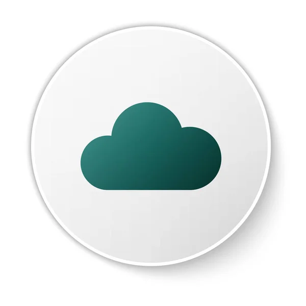Иконка Green Cloud выделена на белом фоне. Кнопка зеленого круга. Векторная миграция — стоковый вектор