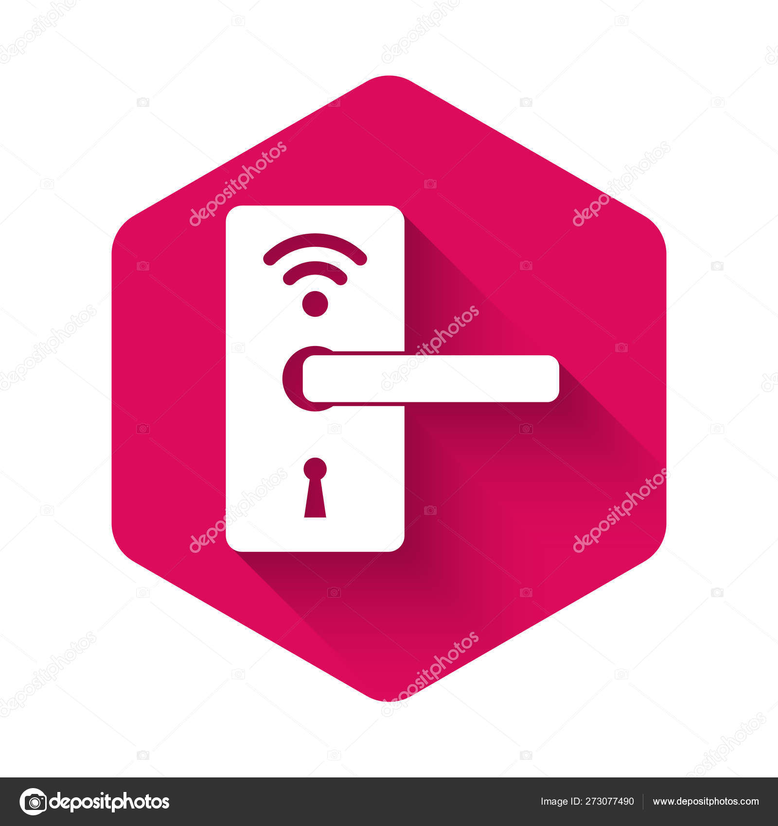 White Digital Door Lock With Wireless Technology For Unlock Icon